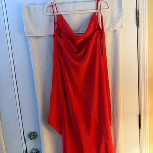 Cushnie One Shoulder Draped Midi Dress